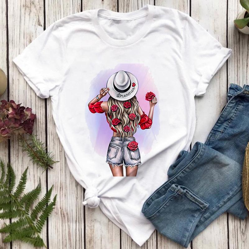 

Women's T Shirts Couple Clothes Rose Tshirt Women Valentines Day Graphic Femme Tops Streetwear Fashion Harajuku Lady Tee Shirt Clothing, 36708
