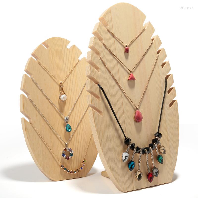 

Jewelry Pouches Wood Pendant Display Holder Necklace Bust Rack