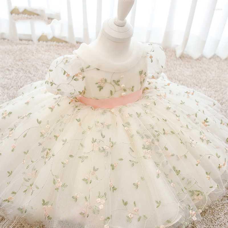 

Girl Dresses Children's Dress Princess White Western Style Bubble Skirt Flower Baby Birthday High-End