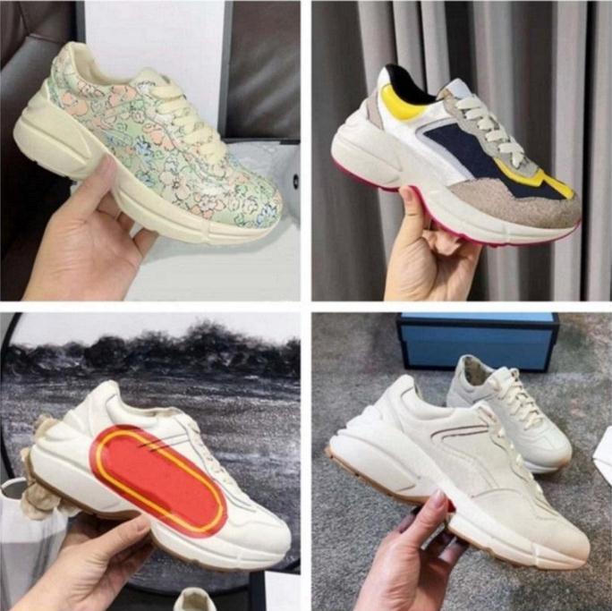 

With Box Designer Sneakers GGity Shoes 2021 top quality Mens Rhyton Casual Shoes Dad Sneaker Paris Fashion Women Shoe Platform Sports Tra Ju, Color13