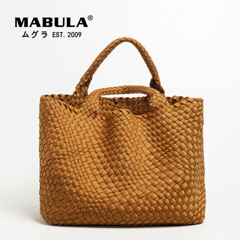 

Totes MABULA Stylish Women Woven Tote Luxury Design High Quality Handbag Neoprene Large Capacity Shoulder Bag With Purse Crossbody Bag 0214V23, Small size a