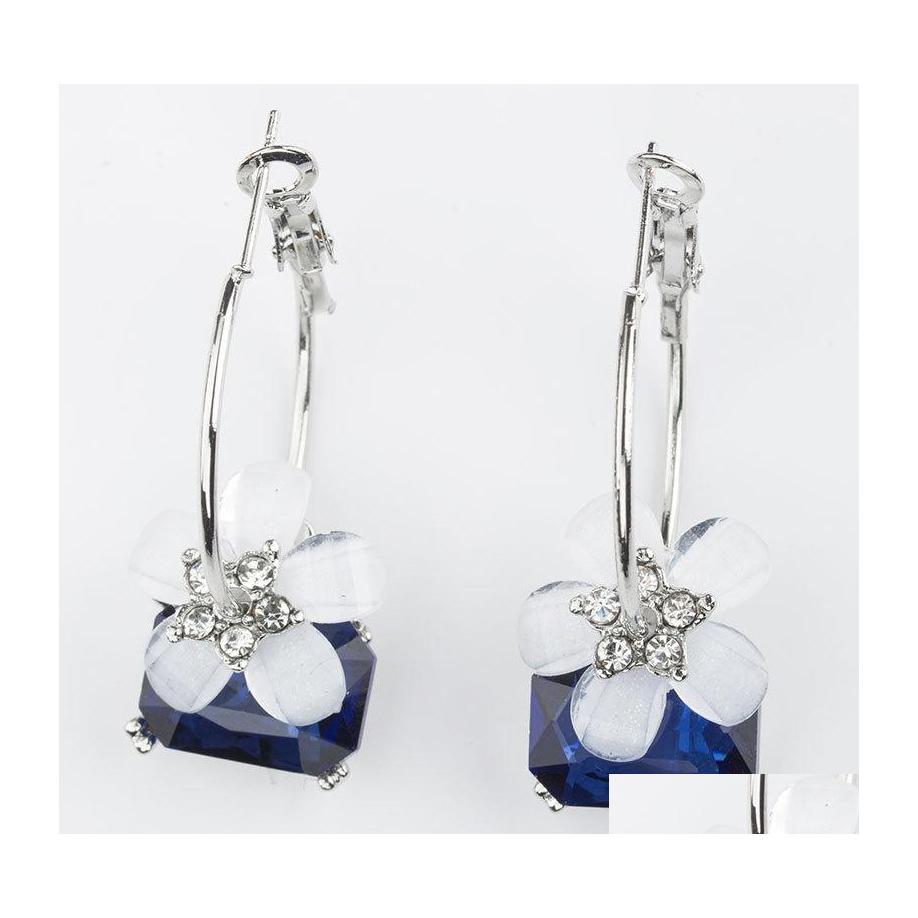 

Stud Crystal Earrings Cherry Flower Brincos Earring Drop Delivery Jewelry Dhnav