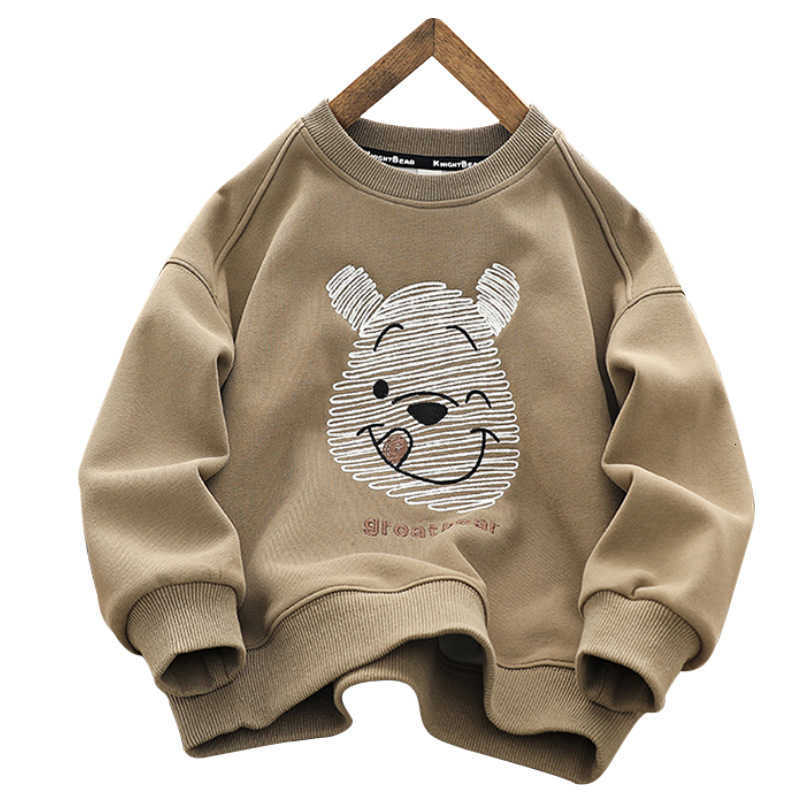 

Clothing Sets Chivalrous Bear Boys' Sweater 2023 New Chil1en's Spring and Autumn Top Fashion Style Fried Street Boys' Pullover, Khaki