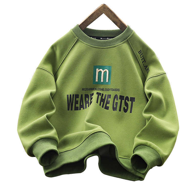 

Clothing Sets Jimo Chil1en's Clothing Boys' Sweater 2023 Spring New Chil1en's Spring Clothing Round Neck Pullover Medium and Large Chil1en's Top, Green