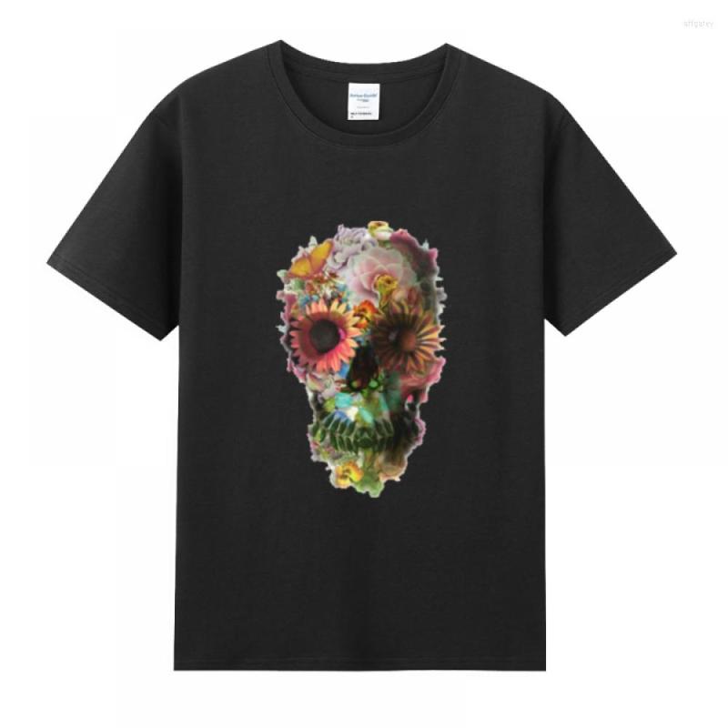 

Men's T Shirts Skull Bloom 2 Suitable For Worker Daily Students Cotton Comfortable Tops T-shirt Streetwear Gift Men, Black