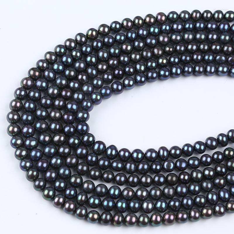 

Chains Black 7-8mm Near Round Shape Freshwater Pearl Strand Wholesale For Jewelry Making