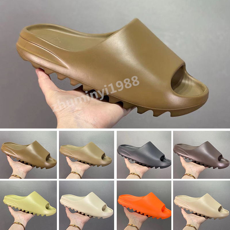 

2023 Foam Runner Sandals Shoes Slippers Triple Black White Resin Desert Sand Men Women Fashion Slides Orange Bones Sneakers 36-47 zmy2, Color 16
