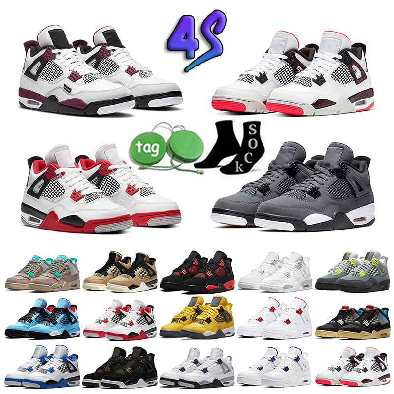 

2023 Jumpman Black Canvas 4 4s Basketball Shoes University Blue Mens Military Cement Cat Cream Sail White Oreo Infrared Canyon Purple Lightning Trainer Sneakers, 25