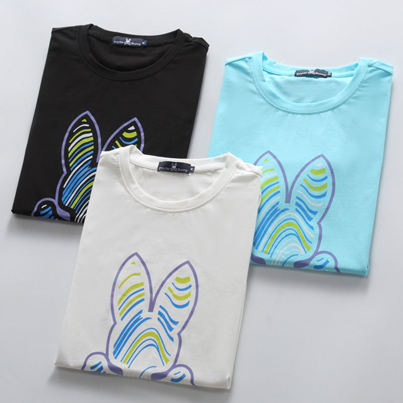 

Mens casual psychological rabbit t shirt fashion polos summer short sleeve slim skull rabbit print round neck top -XXXL, Customize