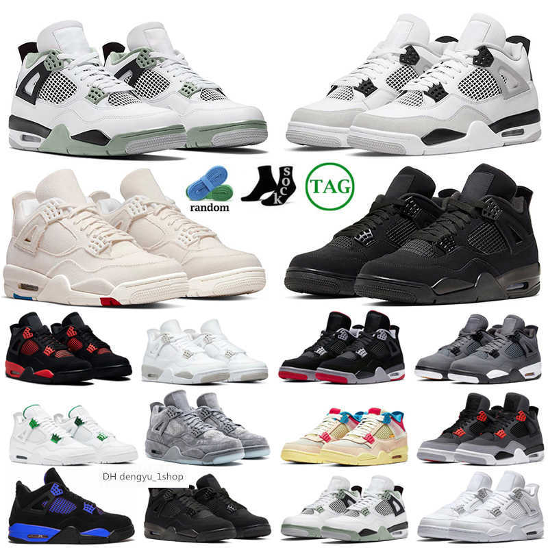 

Mens Basketball Shoes 4 4s Sneaker University blue Black cat Military Black Alternate Motorsport Thunder Men Women trainers Snea OG air shoe, #49