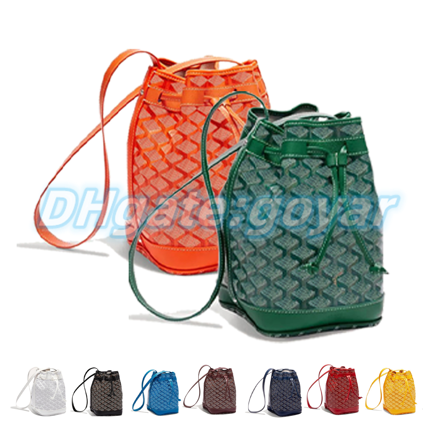 

Genuine Leather Designers Fashion Drawstring bucket Clutch Bag PETIT FLOT goya Handbags tote Shoulder mens Luxurys bags famous large sling basket luggage city bags, White