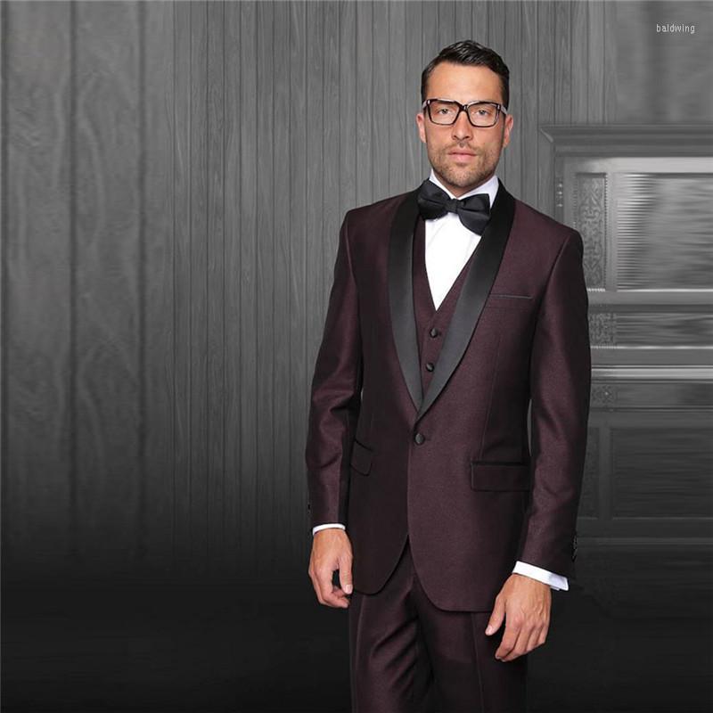 

Men's Suits 2023High Quality Formal Men Business Suit For Father 3 Pieces Classic Black Shawl Lapel Wedding Tuxedos (Jacket Pants Vest), Navy blue