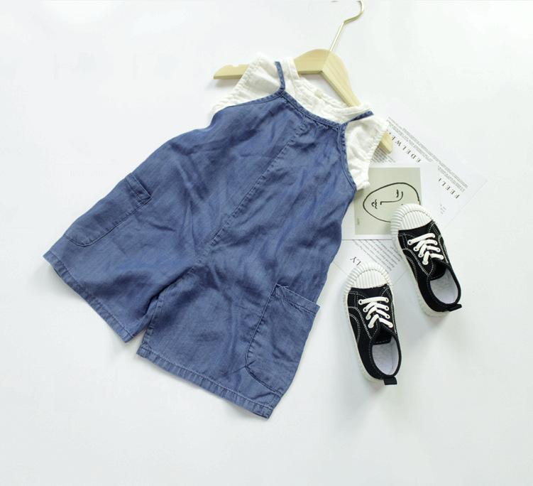 

Jumpsuits Korean Girl Overalls Toddler Children Clothings Casual Clothes Pants, Blue