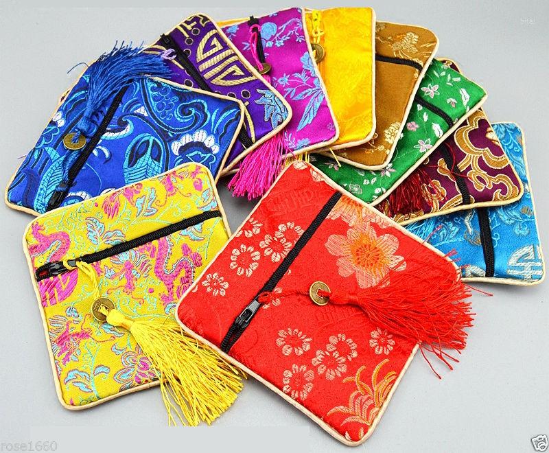 

Jewelry Pouches Wholesale10pcs Chinese Vintage Handmade Silk Gift Bags Pouch Coin Purse
