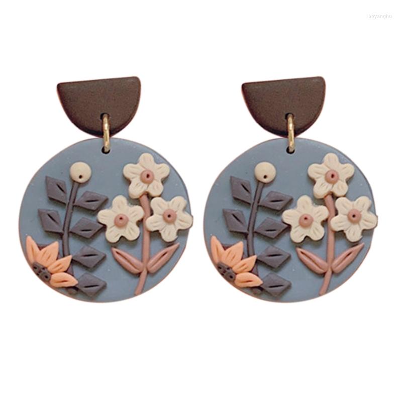

Stud Earrings Fall Winter Christmas Molded Irregular Handmade Floral Clay Collection Hoop Pattern Earring Dangle Women Jewelry