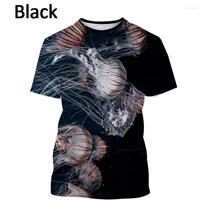 

Men's T Shirts Summer Jellyfish Shirt Men's And Women's Casual Short-sleeved Beautiful Mollusk Poisonous Animal Street Wear Top