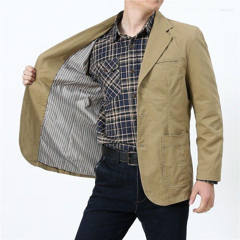 

Men's Jackets Spring Autumn Cotton Smart Casual Men Blazers Suits, Black