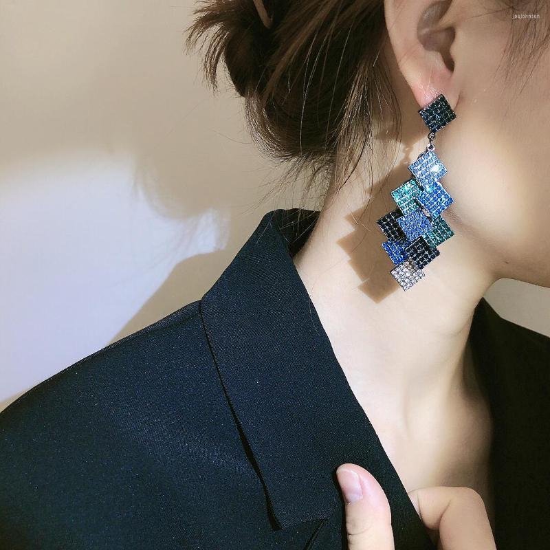 

Hoop Earrings Color Contrast Rhinestones Exaggerated Fashion Style Personality Big