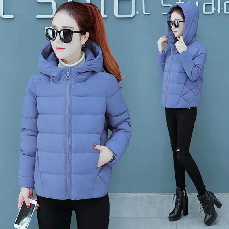 

Women's Trench Coats 2023 Winter Large Size Down Cotton Coat Women's Fashion Loose Short Jacket Hooded Slim All-match Parkas Women, Black