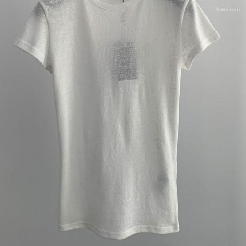 

Women' T Shirts 2023Classic Cotton Linen T-shirt Fashion Embroidery Design Round Neck Slimming Tee Elegant Chic Women Short Sleeve Clothes, Black