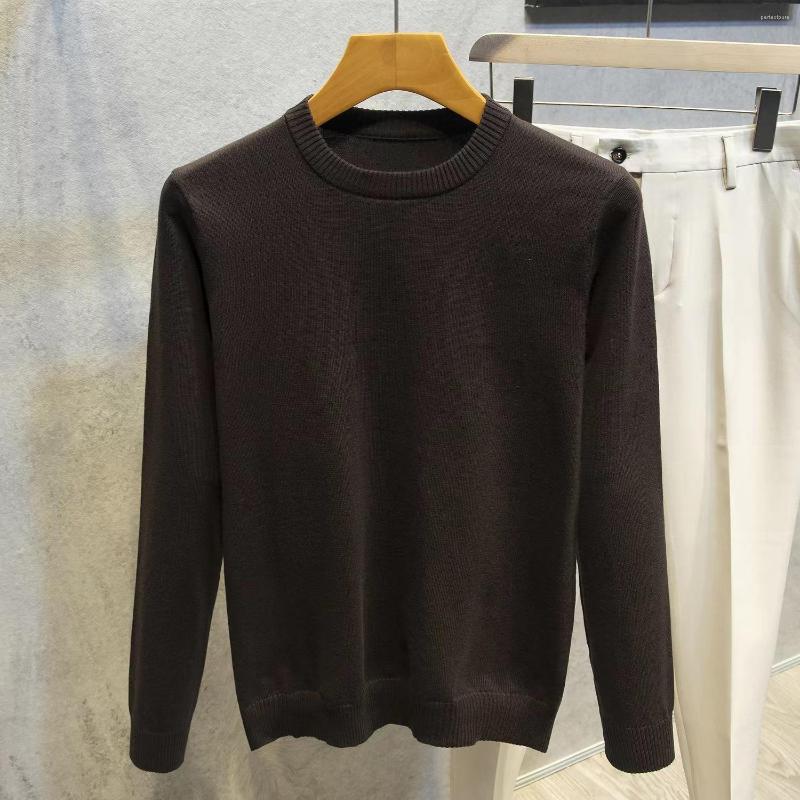 

Men's Sweaters Men's Sweater Autumn Winter Knit Cotton Round Neck Solid Color Loose Pullover Long Sleeve With Base Slim Tees Tops, A003