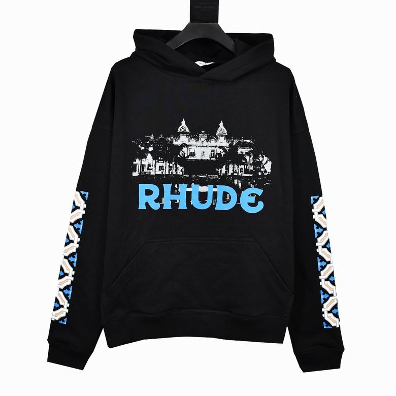 

2023 New Men's Hoodies sweatshirts North American High Street Brand Rhude Chaopai Five Pointed Star Printed Terry Hoodie Sweater Women's Large Loose Coat, Gu111