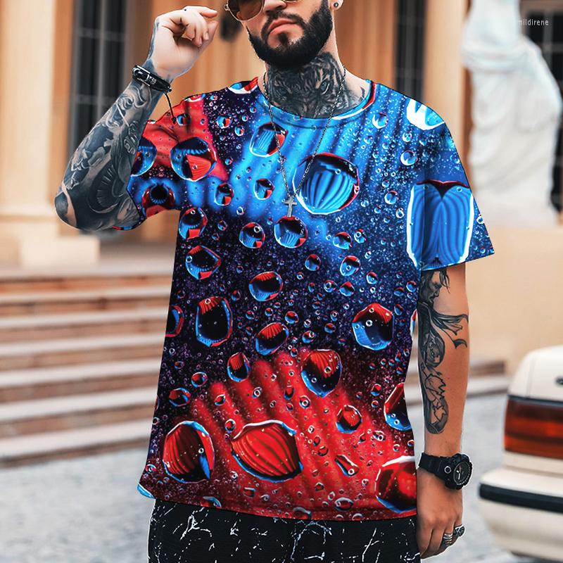 

Men's T Shirts 2023 Summer Style Lycra Polyester T-shirt Men's Casual O-neck Art Water Drop High-quality 5XL, Dyp-1799