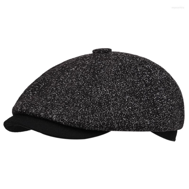 

Berets 2023 Men's Cotton Ivy Driver's Cap Autumn And Winter Warm Sboy, Black
