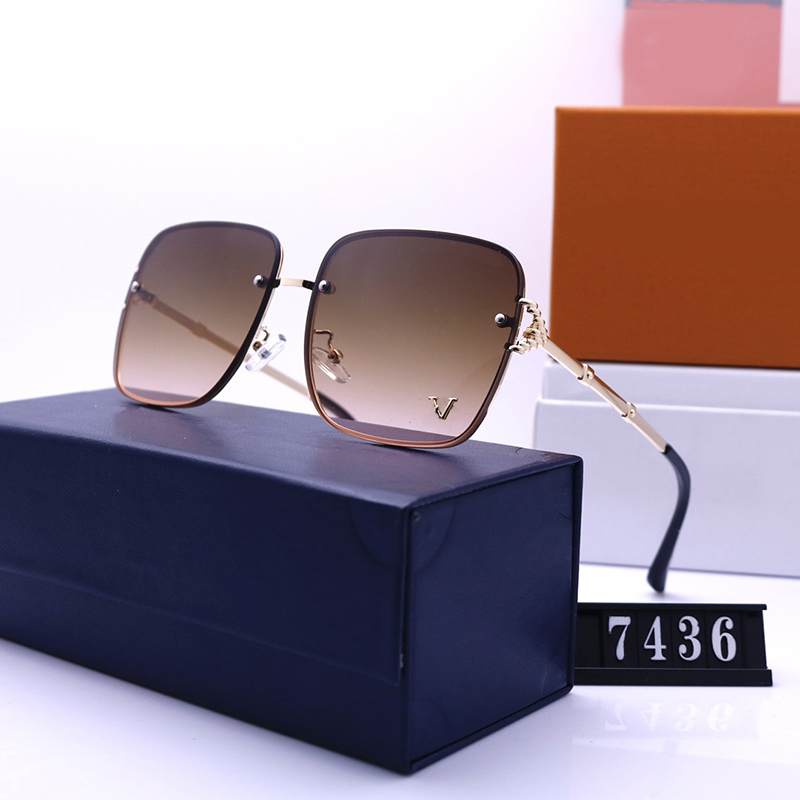Lunettes de soleil de créateurs pour hommes pour femmes verres de soleil de luxe mode grandeur carrée de lunettes de plage de plage avec boîte 7