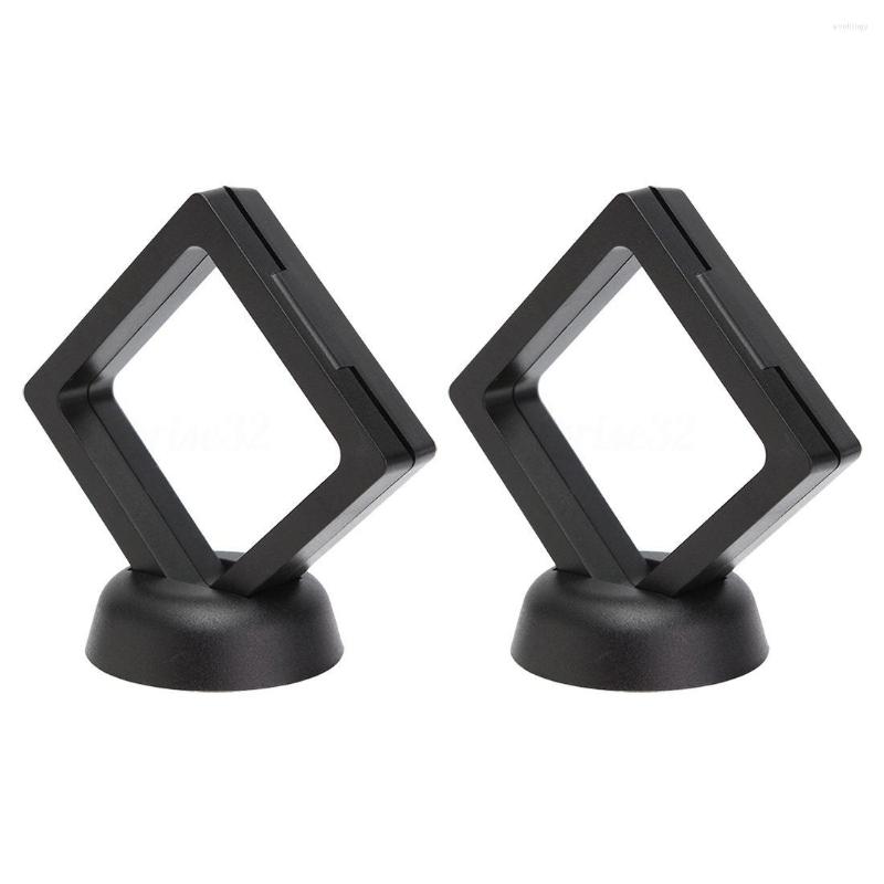 

Jewelry Pouches Square 3D Floating Frame Holder Coin Box Display Show Case 9X9cm (Without Base) Qty:2PCS