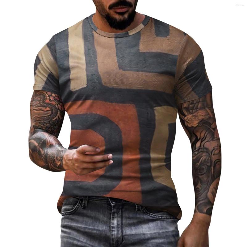 

Men's T Shirts Men Printing Casual Slim Fit Round Neck Tops Summer Pullover Tee For Daily Fashionable High Quality Top Fast, Black