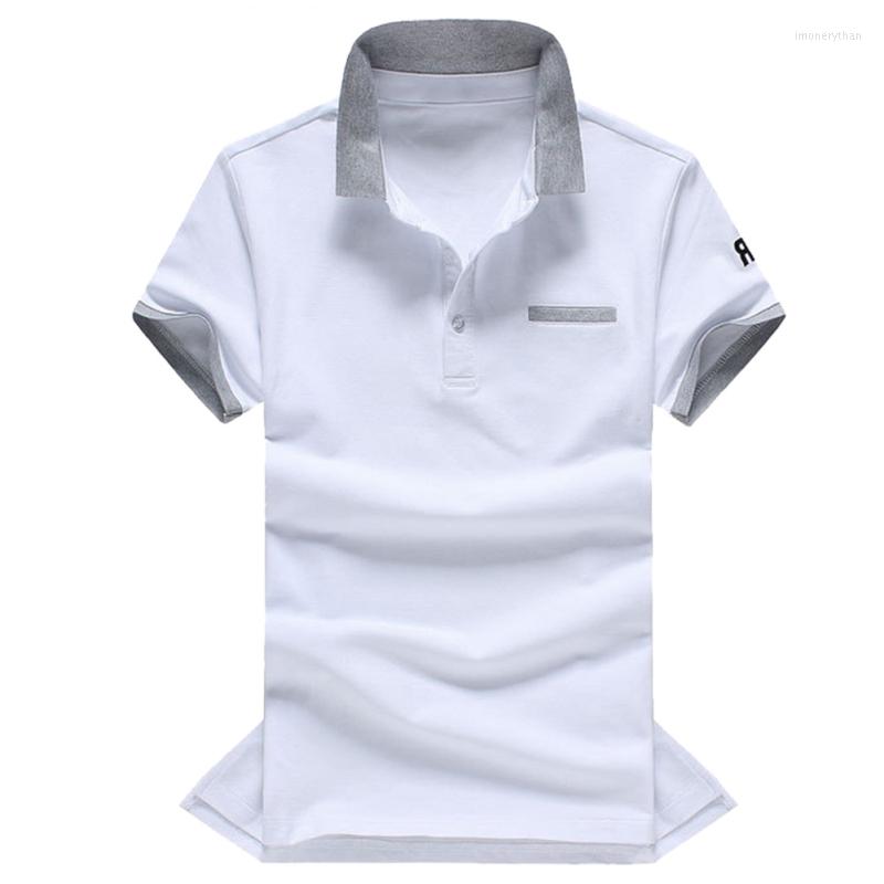 

Men's Polos Polo Shirt Short Sleeve Turn Down Collar Shirts Male Patchwork