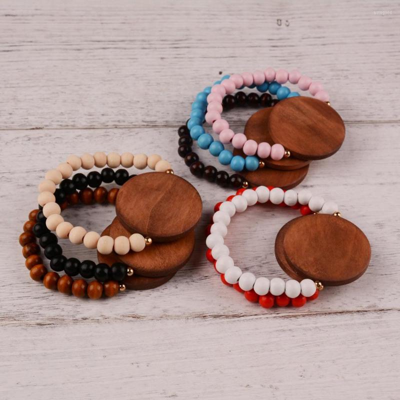 

Strand 2023 Wooden Beads Charm Bracelets For Women Girl Custom Original Personal Wood Bangle Bracelet Jewelry Accessories
