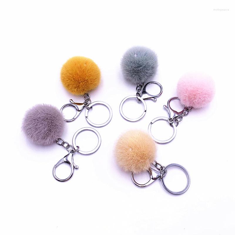 

Keychains Keychain Hairball Pompom Artificial Fur Animal Friend Car 10 Colors Jewelry Gifts