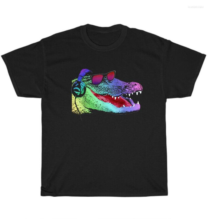 

Men's T Shirts Alligator With Headphones And Sunglasses Crocodile Animal Lover Hip Hop Cotton Shirt Men Casual Short Sleeve Tees Tops, T30-xgm39357