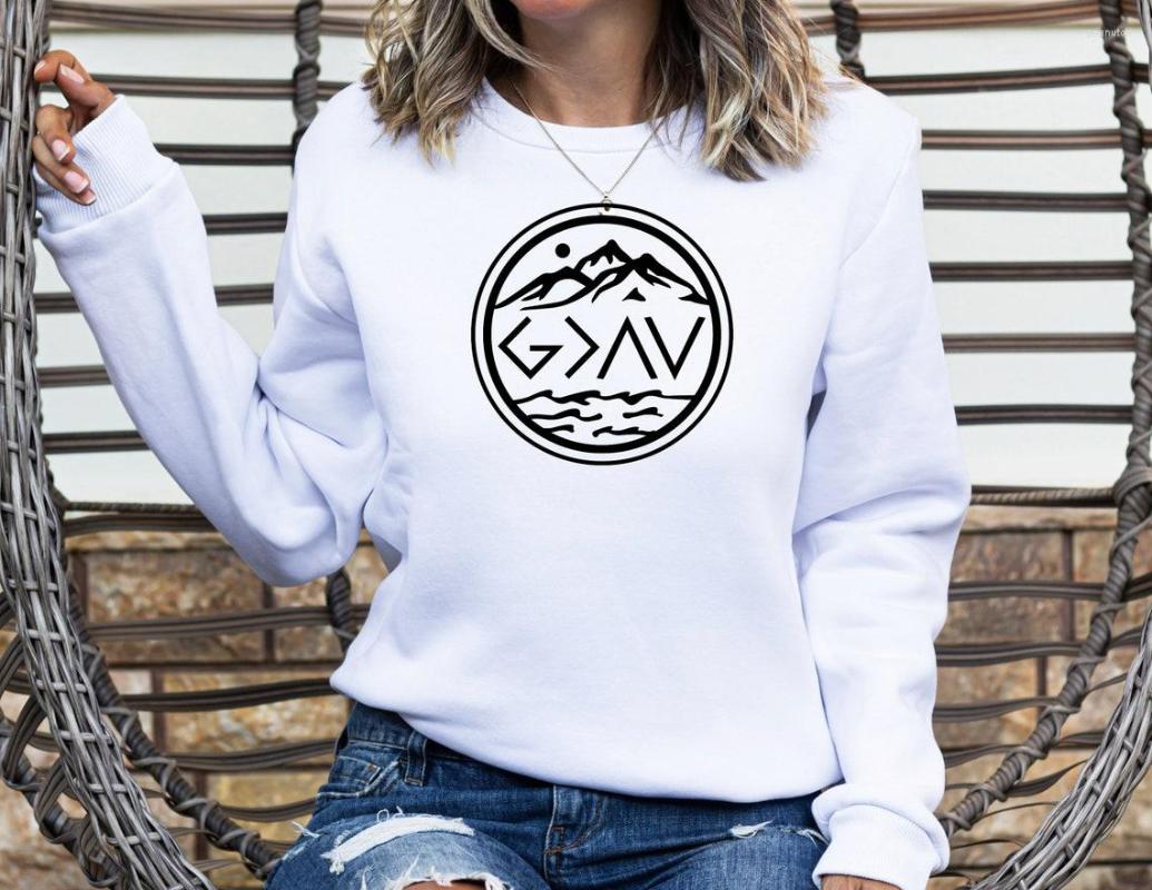 

Women's Hoodies God Is Greater Than The Highs And Lows Sweatshirt Casual Women Long Sleeve Christian Jesus Faith Pullovers Streetwear, Burgundy-white text