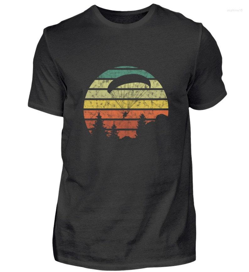 

Men' T Shirts Paragliding Paraglider Skydiving Retro Vintage Tshirt T-Shirt Shirt, Black