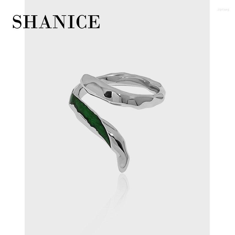 

Cluster Rings SHANICE S925 Sterling Silver Irregular Surface Epoxy For Women Bezel Setting Women's Finger Lady Sliver Ring