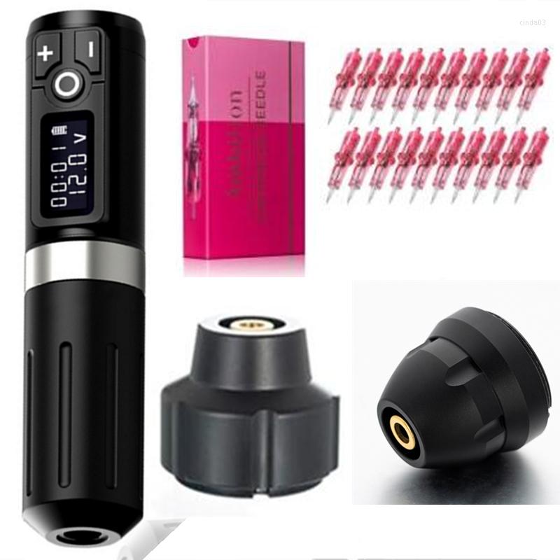 

Tattoo Machine Top Est Portable Wireless Pen Brush Coreless Motor Strong Quiet Fast Charging 1950mA/h Cartridge Needle