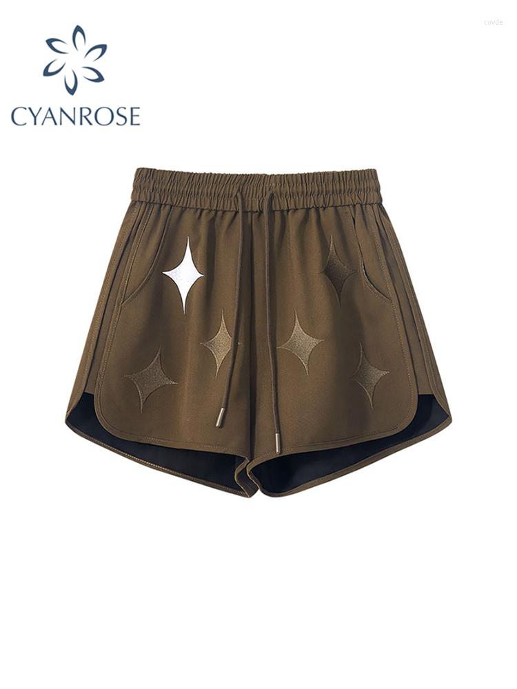 

Women' Shorts 2023 Summer Camel Women High Waist Drawstring Short Pants Straight Wide Leg Trousers Ladies Fashion Casual Streetwear, Black