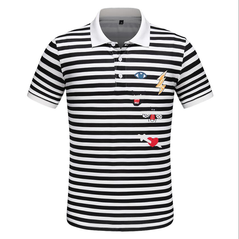 

designer mens Frence brand polo shirts women fashion Embroidery letter Business short sleeve calssic tshirt#197, Black