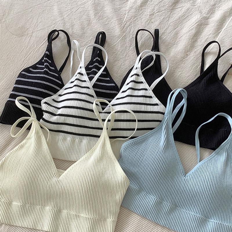 

Women's Tanks Women Tank Tops Streetwear Push Up Cropped Top For Female Padless Bralette Tube Seamless Sexy 2023 Camis, Blue