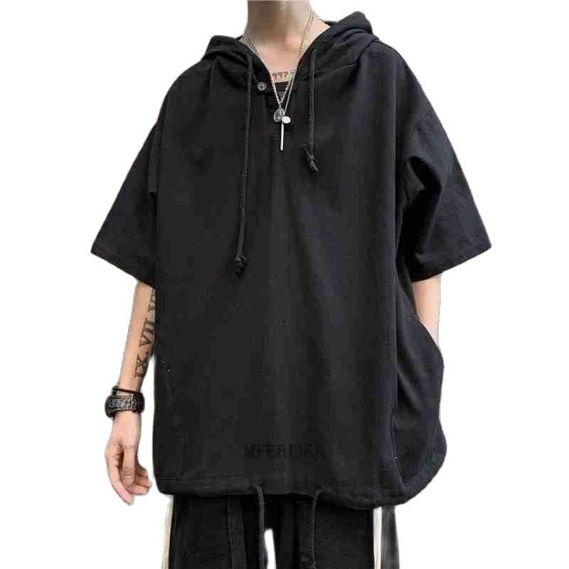

Men's Hoodies & Sweatshirts Summer Men Tees With Hooded Thin Plus Size 8XL High Street Korea Style Chic Fashion Cool HoodiesMen's, Picture color