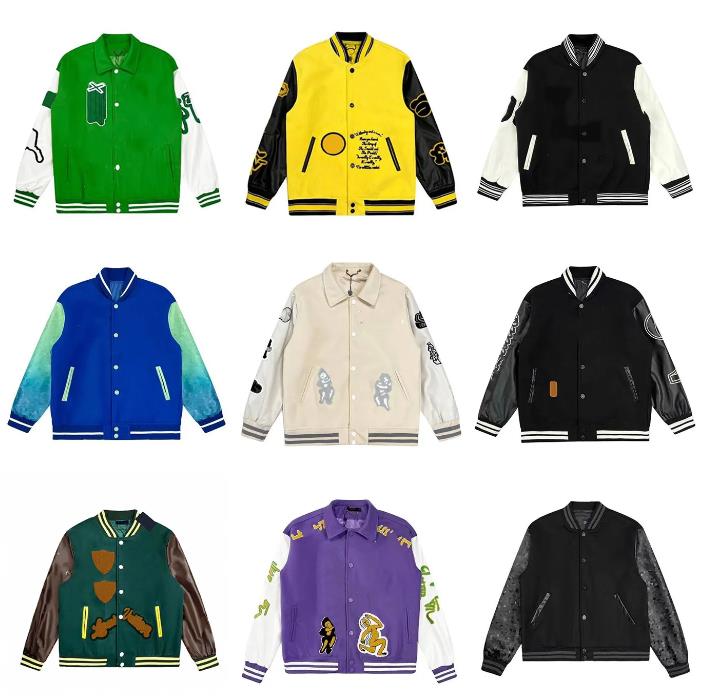 

Mens jackets Baseball varsity jacket letter stitching embroidery spring and autumn men loose causal outwear coats