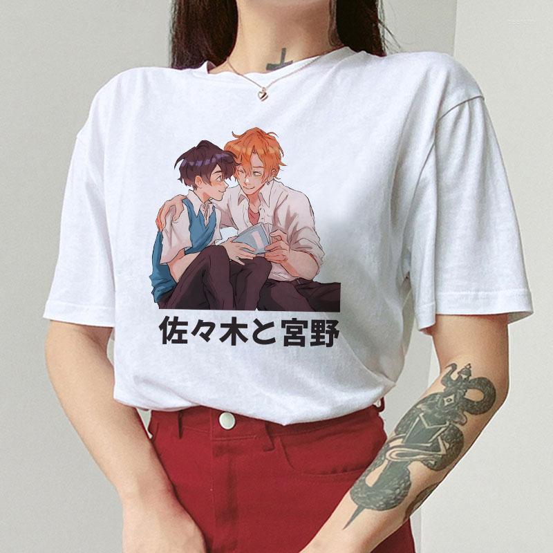 

Women's T Shirts Anime Sasaki And Miyano Shirt Yoshikazu Shuumei Cartoon Print Cotton Short Sleeve Harajuku Kawaii Women Tops O-Neck Female, 1763-black