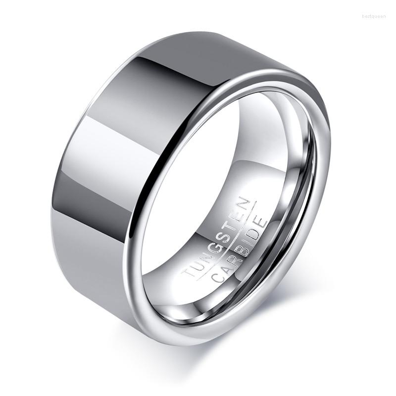 

Wedding Rings LETAPI High Polished 8MM Silver Color Tungsten Carbide Ring For Men Punk Vintage Engagement Promise Jewelry Gifts