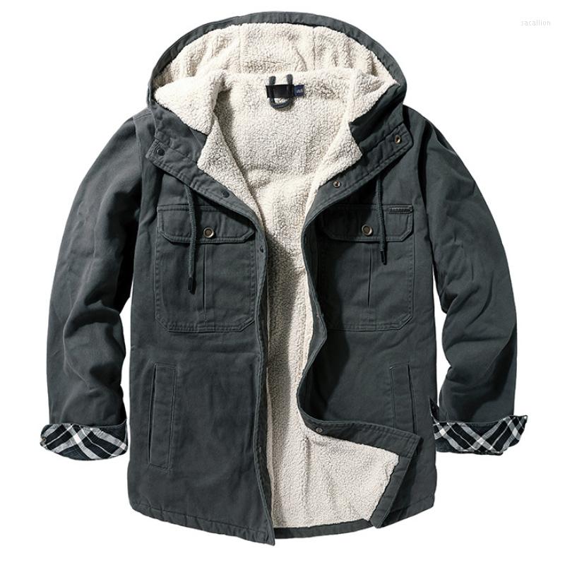 

Men' Jackets Warm Winter Thicken Lamb Wool Men' Jacket Men Clothing Casual Cotton Hoodies Bomber, Black