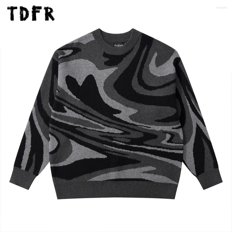 

Men's Sweaters Jacquard Sweater Mens Autumn Winter Streetwear Casual Loose Crew Neck Long Sleeve Knitted Men Pullover, Black
