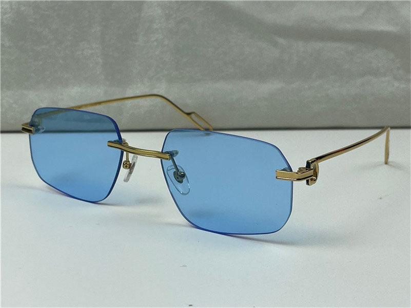 

top selling wholesale sunglasses 0113 ultralight irregular frameless retro avant-garde design uv400 light colored lenses decorative eyewear