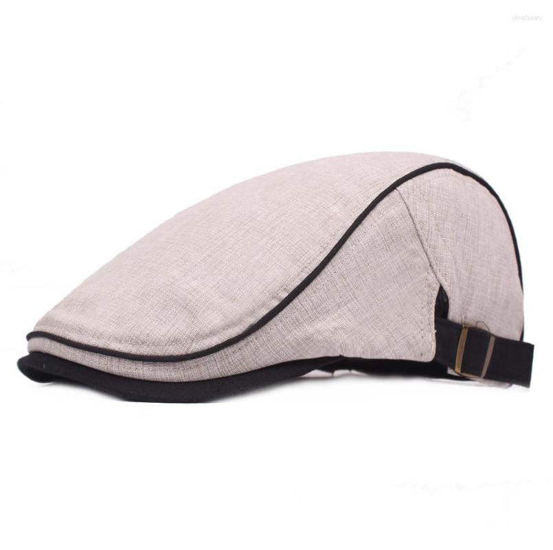 

Berets QBHAT 2023 Quality Wholesale Outdoor Flat Sboy Ivy Cap Women Men Cotton Fabric Unisex Dress Peaked, Black